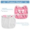 Baby Girl Newborns Bibs with Snaps with Button Snap Cotton 1 Pack Baby Bibs and Burp Baby Must Haves Cartoon Pink Bow and Dots view 3