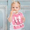 Baby Girl Newborns Bibs with Snaps with Button Snap Cotton 1 Pack Baby Bibs and Burp Baby Must Haves Cartoon Pink Bow and Dots view 4