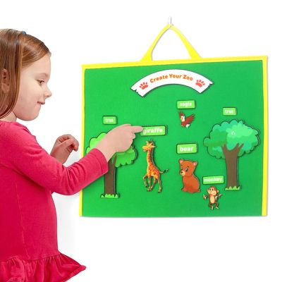 Felt Visual Board, 16.5x12.6x0.6in Story Boards for Preschoolers, Lightweight Double-Sided Standing Learning Board, Reversible Foldable Learning Display for Kids Early LearningClassroom