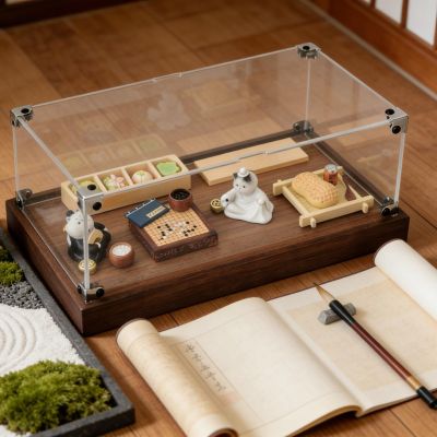 20 24 28 30 in Clear Long Acrylic Display Case, Acrylic Display Box with Metal Guard Corner, Dustproof Storage Plastic Box for Action Figure(55x10x10cm/22x4x4in)