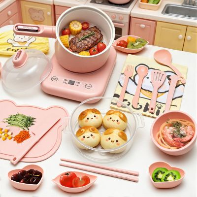 GoGoGoodie Montessori Kids Cooking Set Real, Mini Kitchen for Girl Ages 8-12 Montessori Educational (Pink)