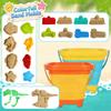 Foldable Beach Bucket and Shovel Set for Kids, 20PCS Sand Toys with Sand Molds (Castle, Dinosaur, Sea Animal) & Mesh Bag, Toddler Collapsible Outdoor Sand Toys for Beach, Sandbox, Pool, Summer Gift view 4
