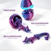 8 Pack 3D Printed Dragon Eggs with Mystery Articulated Dragons Inside, Crystal Flexible Dragon Fidget Toys Set, Cool Surprise Egg Fillers for Kids Teens, Fantasy Desk Decor & Party Favors view 3