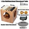 2-in-1 Multifunctional Double-Sided Chess and Go Board Game Set, Window Sill Coffee Table Available in 4 Sizes, Features Storage Space for Easy Organization, Includes complimentary Timer. (L) view 3