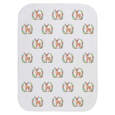 Azeeda 'Pixel Style Deer and Flowers' Baby Burp/Wash Cloth (BC00039212)