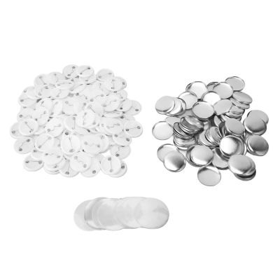 Dioche Sets Blank Round Badge Parts with Metal Pins for DIY Crafts and Custom Designs 32mm for Clothes Hats and Backpacks (37MM)