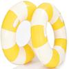 2PCS Inflatable Pool Floats for Adult Swim Ring Pool Floaties Inflatable Swimming Pool Raft Party Water Summer Beach Lounger Float Party Supplies (120#Yellow Striped) view 1