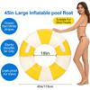 2PCS Inflatable Pool Floats for Adult Swim Ring Pool Floaties Inflatable Swimming Pool Raft Party Water Summer Beach Lounger Float Party Supplies (120#Yellow Striped) view 2