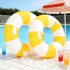 2PCS Inflatable Pool Floats for Adult Swim Ring Pool Floaties Inflatable Swimming Pool Raft Party Water Summer Beach Lounger Float Party Supplies (120#Yellow Striped) view 4