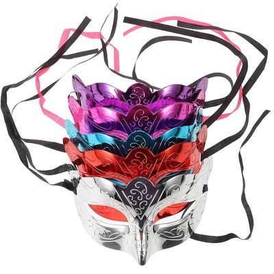 BESTonZON 5pcs Electroplated Butterfly Masquerade Masks for Women Mardi Gras Prom Party Supplies Halloween Carnival Photo Booth Props