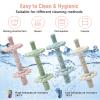 4 Pack Teething Toys for Babies 0-3 3-6 Months Anti-Choking Design,Teething Relief for Infant Straws Sticks 6-24 Months, Baby Toddlers Silicone teether Tubes view 3