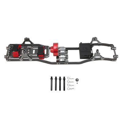 313mm Wheelbase Prefixal Gear Box Metal Chassis Frame for Axial SCX10 1/10 RC Crawler Car, Aluminum Alloy and Carbon Fiber Construction with No - Cut Shell Design