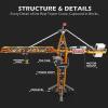Reobrix 22013 Remote Control Tower Crane Building Set APP Programmable 1176 Piece Model Kit for Ages 14+ view 3