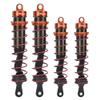 1/8 RC Car Metal Oil Pressure Adjustable Shock Damper, Front and Rear Suspension Set with 2 Pcs Front and 2 Pcs Rear Dampers for JLB HSP EM Racing RC Buggy Truggy (Orange) view 1