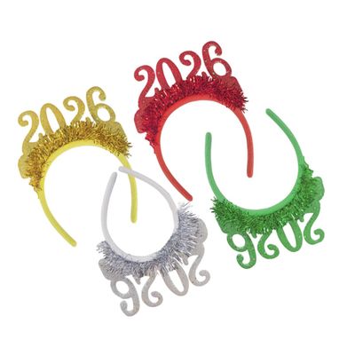 ARTIBETTER 4pcs 2026 New Year Hair Accessories Glitter Holiday Hairband Party Headwear for Women and Festive Holiday Celebration Headbands