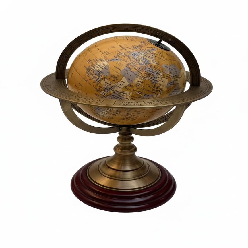 Antique Brass Armillary Globe Nautical Desk Decor Shelves, Libraries, and Display Tables Maritime Gift Home Decor Desk Decor Nautical and Maritime Dcor Lovers.