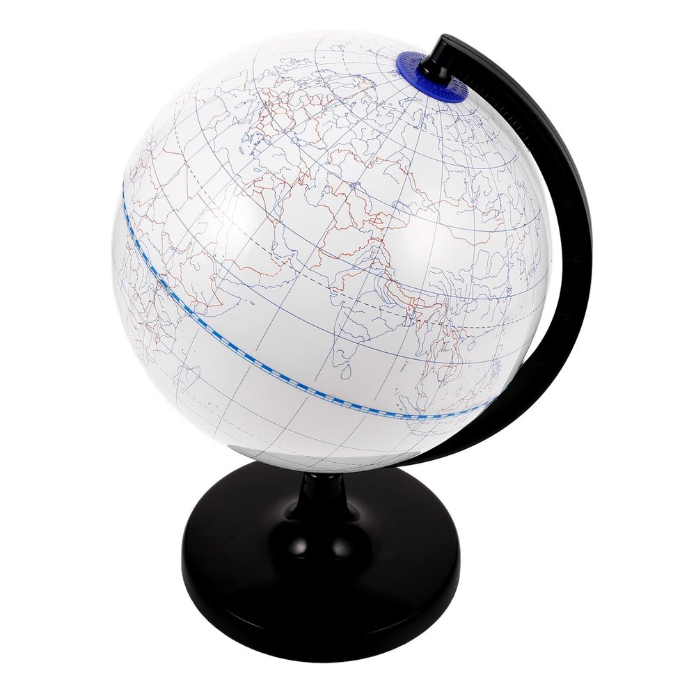 Abaodam DIY Blank Globe for Adults 20cm Coloring Globe Craft Educational Geography Teaching Tool Erasable Portable for Classroom and Home Use