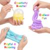9 Pack Slime Kit, with 6 Butter Slime and 3 Jelly Cube Crunchy Slime Kit, Red, Blue, Pink Clear Crunchy Slime, Soft & Non-Sticky, for Girls and Boys FamilyToy, Party Favors and School Education view 4