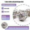 7-Piece White and Gold Dragon Dice, Hollow Polyhedron, Compatible with Role-Playing RPG Board Game Card Game view 3