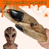 Alien Mask Latex Full Head Halloween Mask, Realistic UFO Horror Mask for Cosplay Costume Party Decoration Props(03 Light Gray) view 3