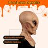 Alien Mask Latex Full Head Halloween Mask, Realistic UFO Horror Mask for Cosplay Costume Party Decoration Props(03 Light Gray) view 4