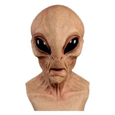 Alien Mask Latex Full Head Halloween Mask, Realistic UFO Horror Mask for Cosplay Costume Party Decoration Props(01 Route)