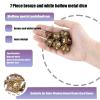 7 Piece Bronze and White Maze Design Dice, Hollow Polyhedron, Compatible with Role-Playing RPG Board Game Card Game view 3