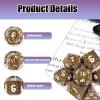7 Piece Bronze and White Maze Design Dice, Hollow Polyhedron, Compatible with Role-Playing RPG Board Game Card Game view 4