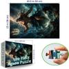 JMKLUP 500-Piece Adult Wood Jigsaw Puzzle, Poseidon with Golden Trident & Lightning Intellectual Challenge, High-Difficulty, Stress-Relieving Family Activity, Home Decoration Eco-Friendly, 20.5x15in view 3