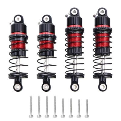 Aluminum Front and Rear Oil Shock Absorber Set, 31mm and 35mm, for 1/24 and 1/28 Scale 2WD RC Buggies Compatible with LOS00007, 244016, and LOS-1765(Red)