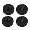 4pcs 1:10 Crawler Tires with Metal Hubs, RC Crawler Tires Rubber Tyres for Axial SCX10 D90 HPI HSP, Anti - Skid Off - Road Tread Pattern view 1