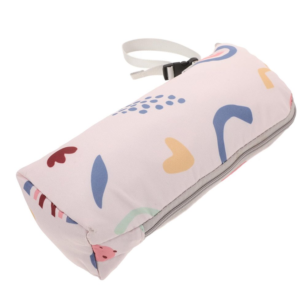 EXQUIMEUBLE Insulated Bottle Thermal Bag Breastmilk Storage Tote Portable Breastmilk Insulated Carrier for Travel and Outdoor Use Beige Geometric Pattern