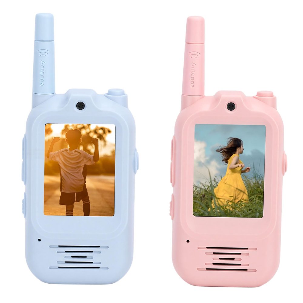 Pomya Video Walkie Talkies for Kids, 2 Pack Rechargeable Video Intercom with HD Camera and Voice Changer, Walkie Talkies for Boys Girls 3 12, Indoor Outdoor Toys for Camping Hiking