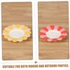 CTIRCHIU 150pcs Floral Disposable Paper Party Plates Set Red, Yellow, Blue Colors Festive Dinner Tableware for Birthday and Holiday Celebrations view 3