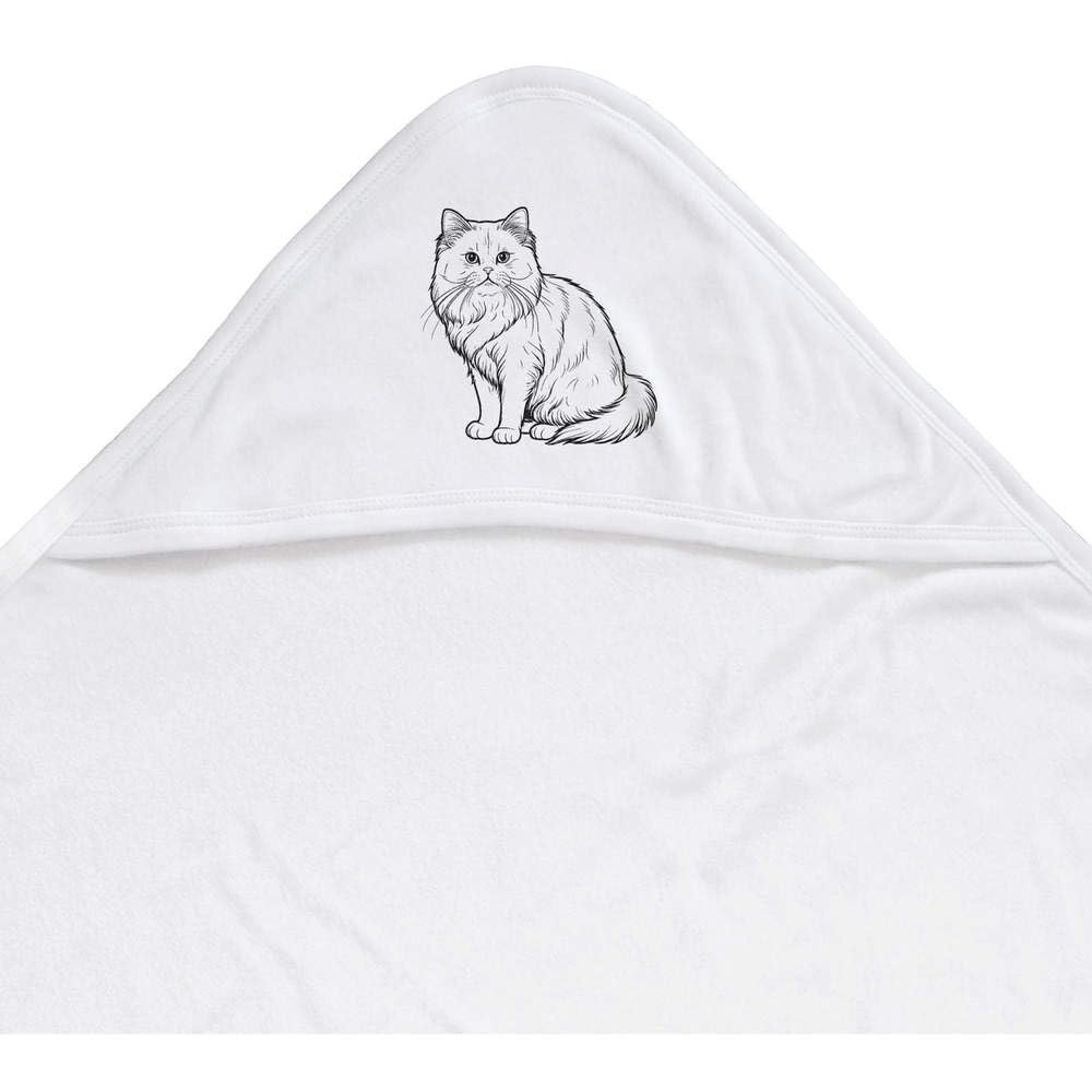 Azeeda 'Persian Cat' Baby Hooded Towel (HT00041405)
