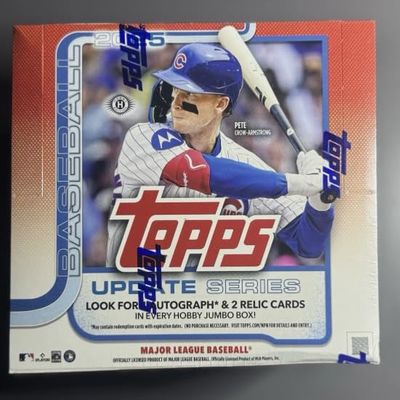 2025 Topps MLB Baseball Update Series Sealed Hobby Jumbo Box (1 Autograph and 2 Relic Cards)