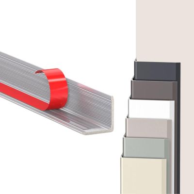 3PCS Self Adhesive Wall Corner Protector, 0.4" 0.6" 0.8" 1" Aluminum L Shape Edge Guards, Peel and Stick Metal Corner Trim for Walls, Cabinets and Door Frames(Brushed Silver,0.98"x36")