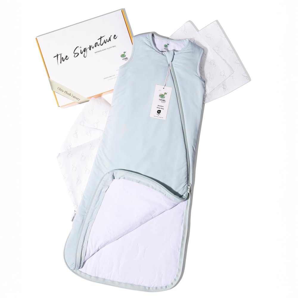 Lucas Play The Signature Bamboo Rayon Baby Sleep Sack Minty Sage | Wearable Blanket, Sizes S/M/L for 036 Months, TOG 1.0, Oeko-TEX Certified, Ultra Plush, Gender Neutral Baby Present