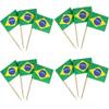 100 Pcs Brazil Flag Toothpicks, Cocktail Picks Mini Stick, Cupcake Toppers Flag Picks, Mini Flags on Sticks for, Country Pick Party Decoration for Cupcakes, Cocktails, Food view 1
