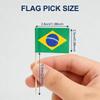100 Pcs Brazil Flag Toothpicks, Cocktail Picks Mini Stick, Cupcake Toppers Flag Picks, Mini Flags on Sticks for, Country Pick Party Decoration for Cupcakes, Cocktails, Food view 2