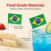 100 Pcs Brazil Flag Toothpicks, Cocktail Picks Mini Stick, Cupcake Toppers Flag Picks, Mini Flags on Sticks for, Country Pick Party Decoration for Cupcakes, Cocktails, Food view 4