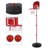 170CM Adjustable Height Basketball Stand for Kids, Children's Indoor Outdoor Basketball Hoop Set with Iron Frame, Easy Assembly Training Equipment for Home Driveway view 2