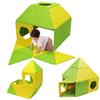 Asweets 18-Piece Magnetic Fort Building Kit for 3+ Kids, Giant Modular Playhouse Panels, Lightweight Panels with Built-in Magnets(Yellowe & Green) view 1