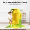 Asweets 18-Piece Magnetic Fort Building Kit for 3+ Kids, Giant Modular Playhouse Panels, Lightweight Panels with Built-in Magnets(Yellowe & Green) view 4
