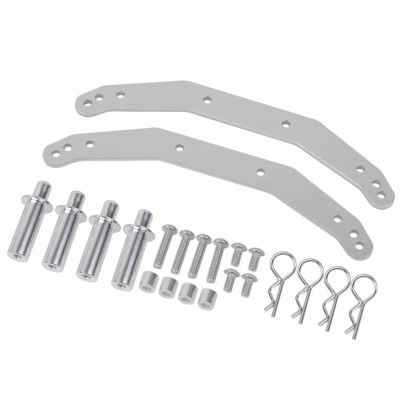 RC Parts Compatible with Traxxas for Slash 4X4 for Stampede 4X4 for VXL 1/10 RC Car Upgrade Modification Parts Aluminum Body Mounts(Silver)