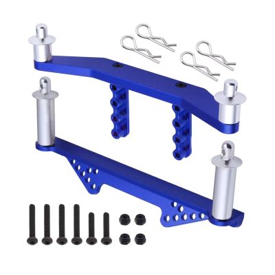 Rc Cars Upgrade Parts For Traxxas For Slash 2WD For Rustler For Stampede 1/10 Aluminum Alloy Upgrades Front Rear Body Mounts Parts Accessories(Blue)