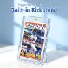10 Pack Magnetic Card Holder with Kickstand, 35pt Single Card Holder Touch, U-V Protection, Built-in Display Stand, Fit for Baseball, Game, Sports Cards view 2