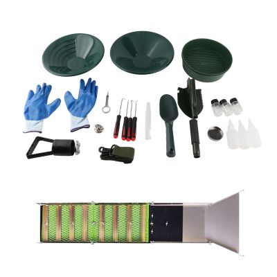 Folding Aluminum Alloy Sluice Box Portable Gold Sluice Equipment Efficient Gold Collection for Rivers Streams Exploration Mining Adventures