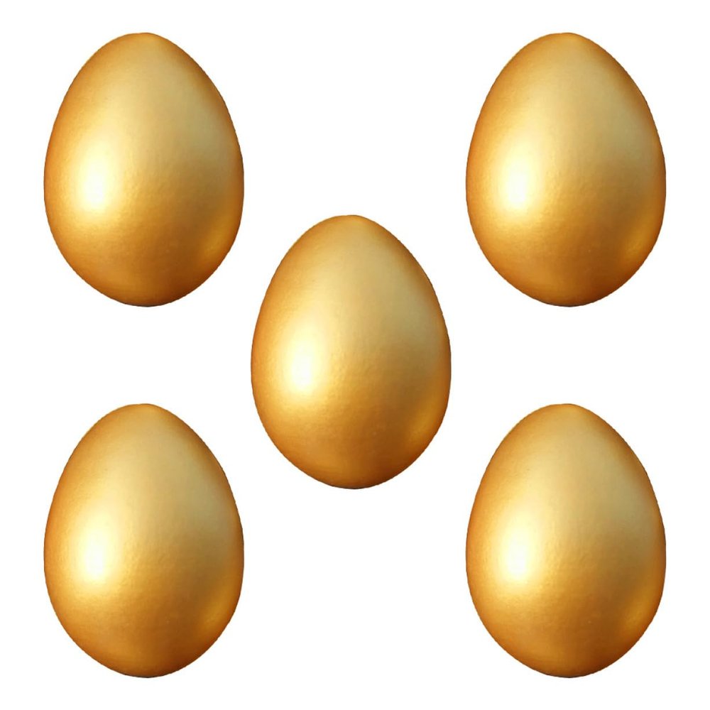 Aetherize Easter Eggs Wooden Golden Egg Toy DIY Painting Easter Egg Decoration 5PCS Decoration