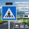 30" Solar-Powered Flashing LED Pedestrian Crossing Sign for Urban Roads & Schools - 24x24 in Safety Signal, Bright LED Warning Light, Traffic Control Device view 2